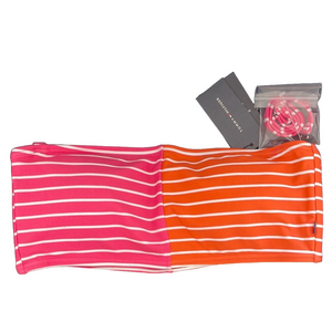 NWT Tommy Hilfiger Pink and Orange Striped BIKINI TOP SIZE L